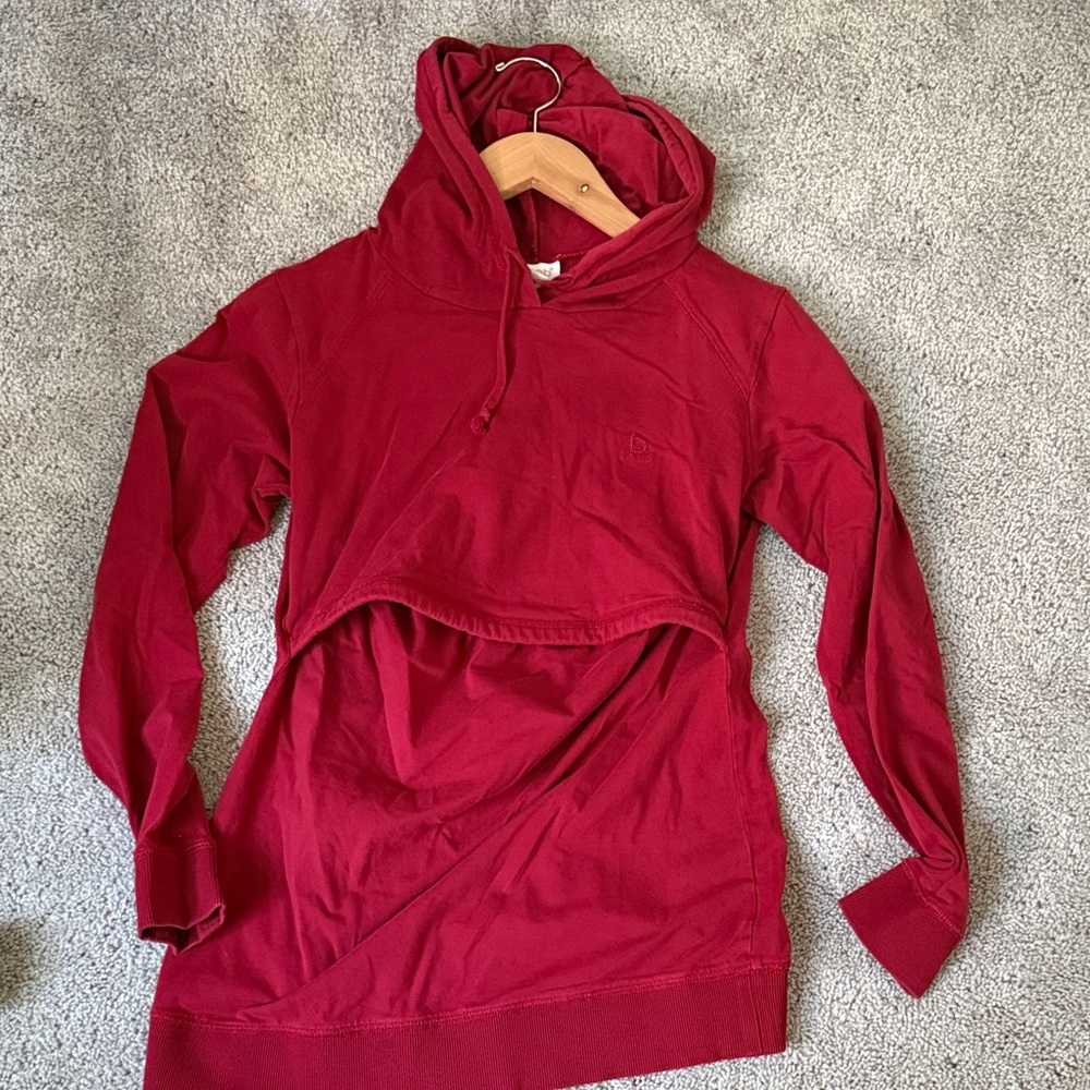 Breastfeeding Women's Red Hoodie Top